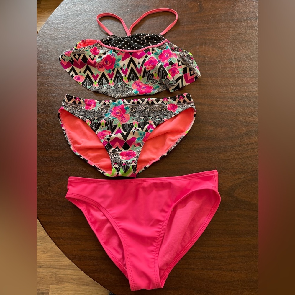 Girls size 10/12 Wonder Nation 3 piece swimsuit
